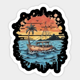 Boat Beautiful Boat Vintage Sea Sticker